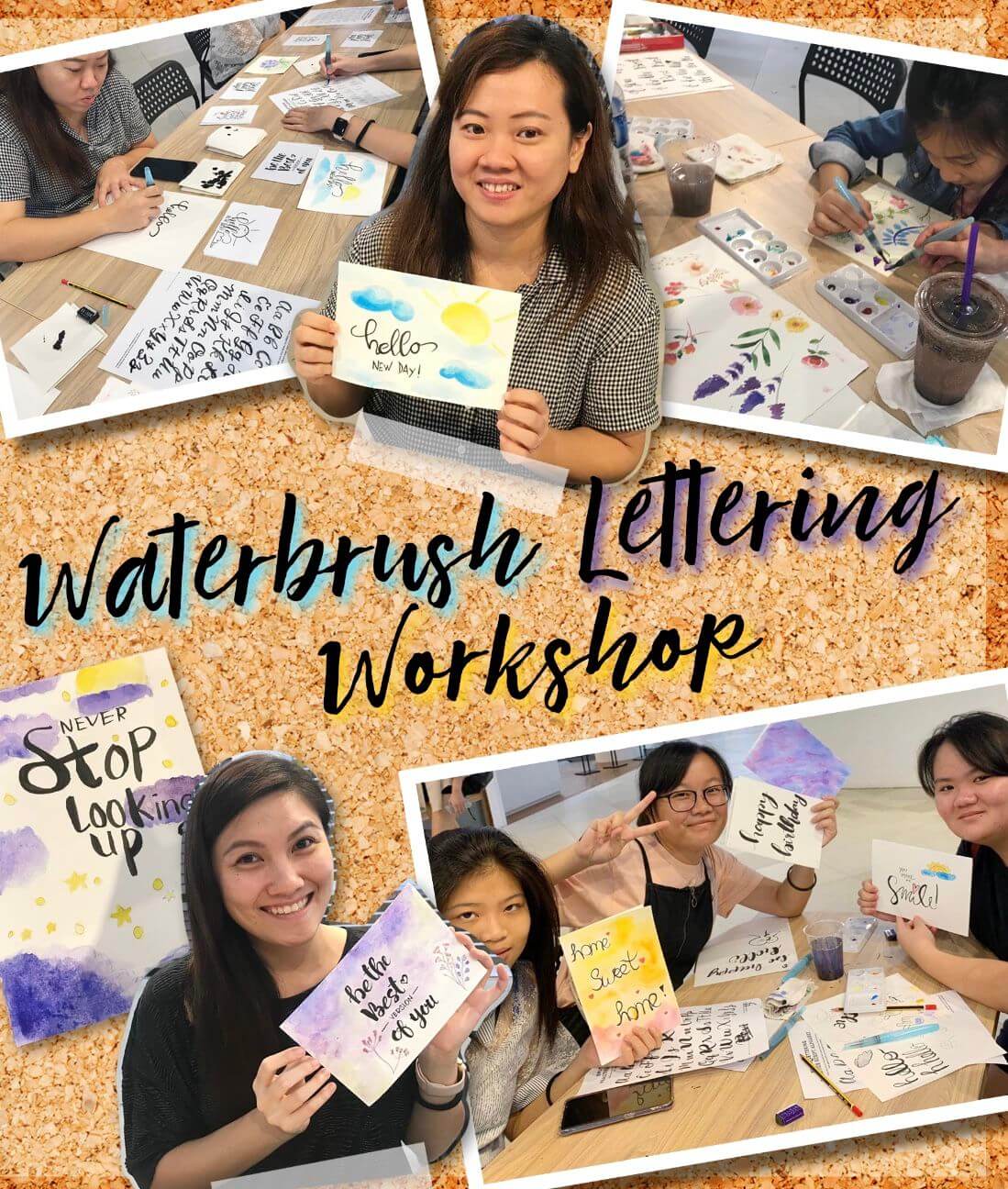 Waterbrush Lettering / Calligraphy Art Workshop - Singapore