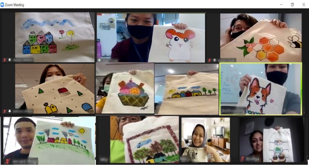 Tote Bag Painting Workshop Singapore Zoom Virtual